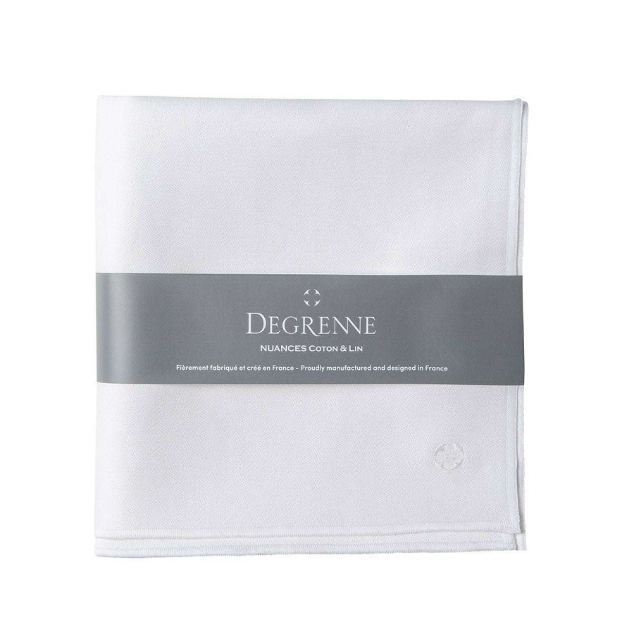 Table Linen * | Wholesale Nuances Coton & Lin Blanc Square Tablecloth 180 X 180 Cm