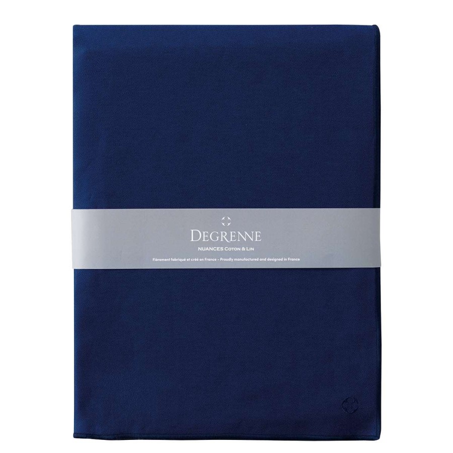 Table Linen * | Online Store Nuances Coton & Lin Bleu Roy Rectangular Tablecloth 180 X 250 Cm