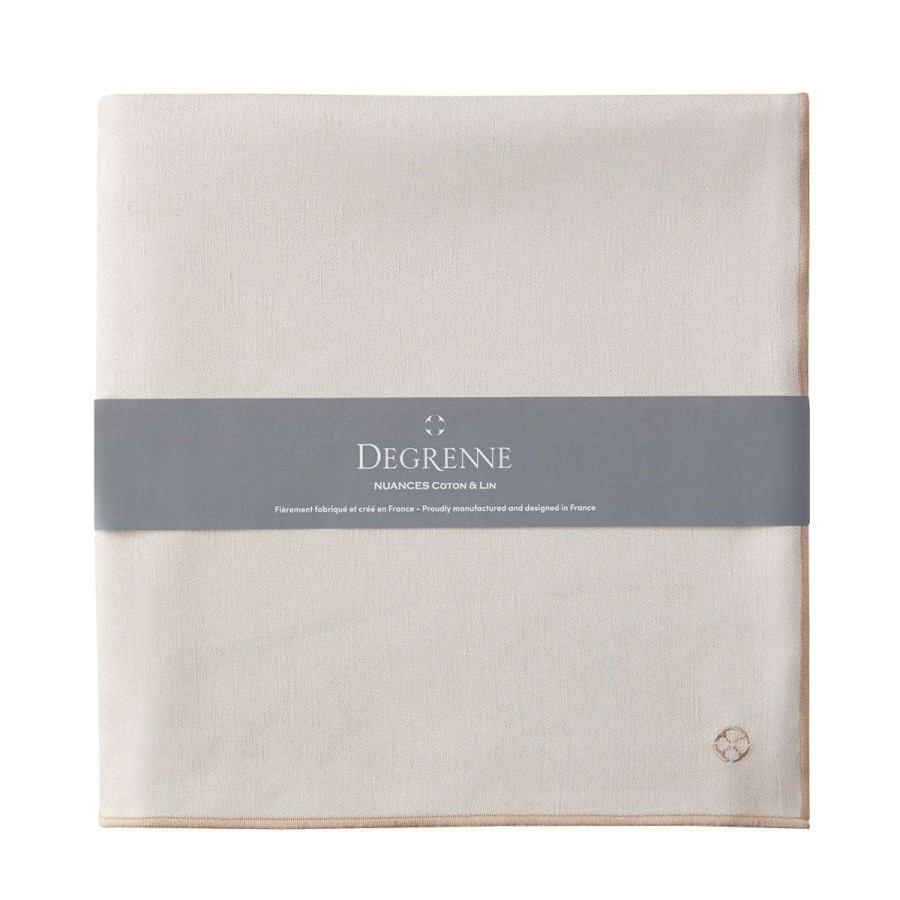 Table Linen * | Exquisite Gifts Nuances Coton & Lin Nude Square Tablecloth 180 X 180 Cm