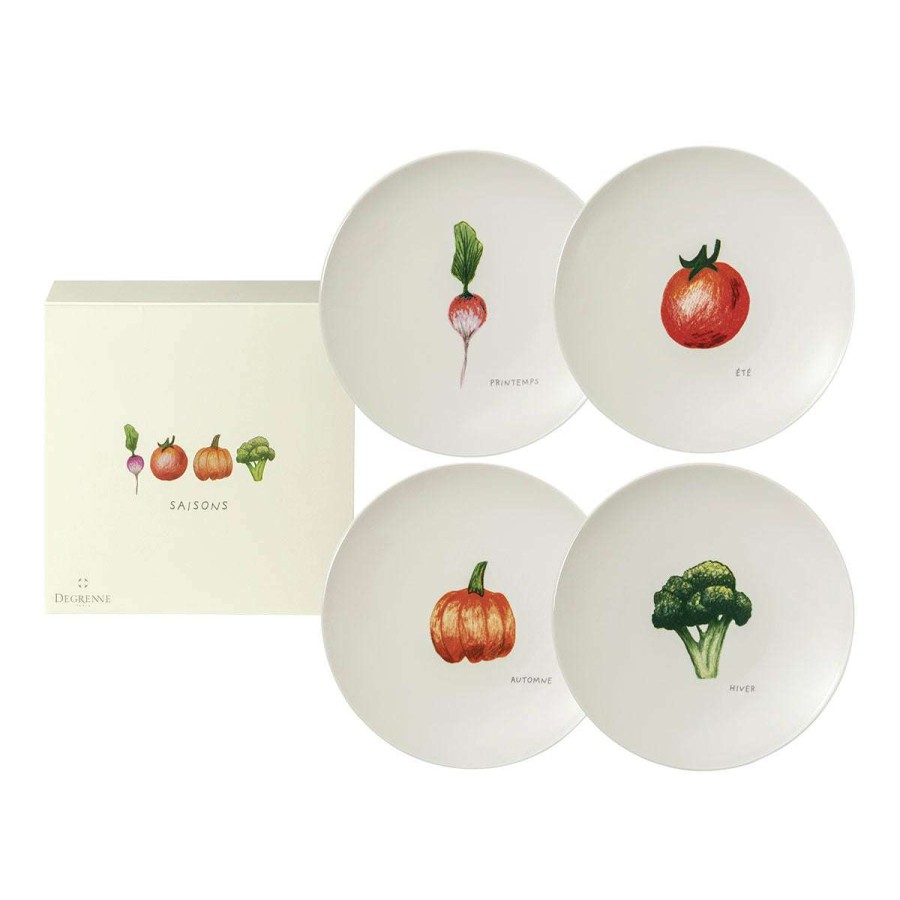 Tableware * | Shop Saisons Set Of 4 Plates 19 Cm Vegetables