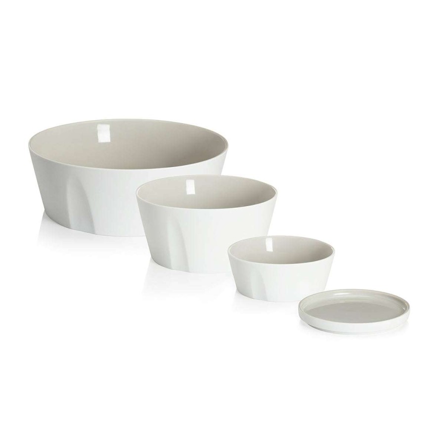 Tableware * | Featured La Vaisselle De L'Econome Blanche Set Of Straight Bowl And Plate 18 Cm