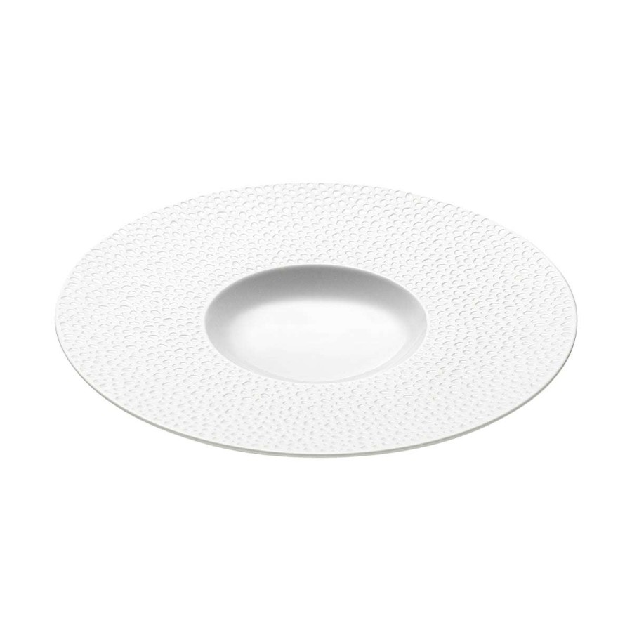 Tableware * | Discounts Perles De Rosee Blanches Small Bowl Gourmet Plate 28 Cm