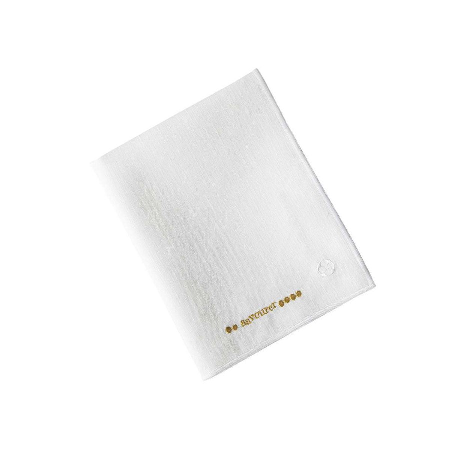 Table Linen * | Quick Delivery Nuances Coton & Lin Or Set Of 4 Rectangular Napkings 50 X 40 Cm