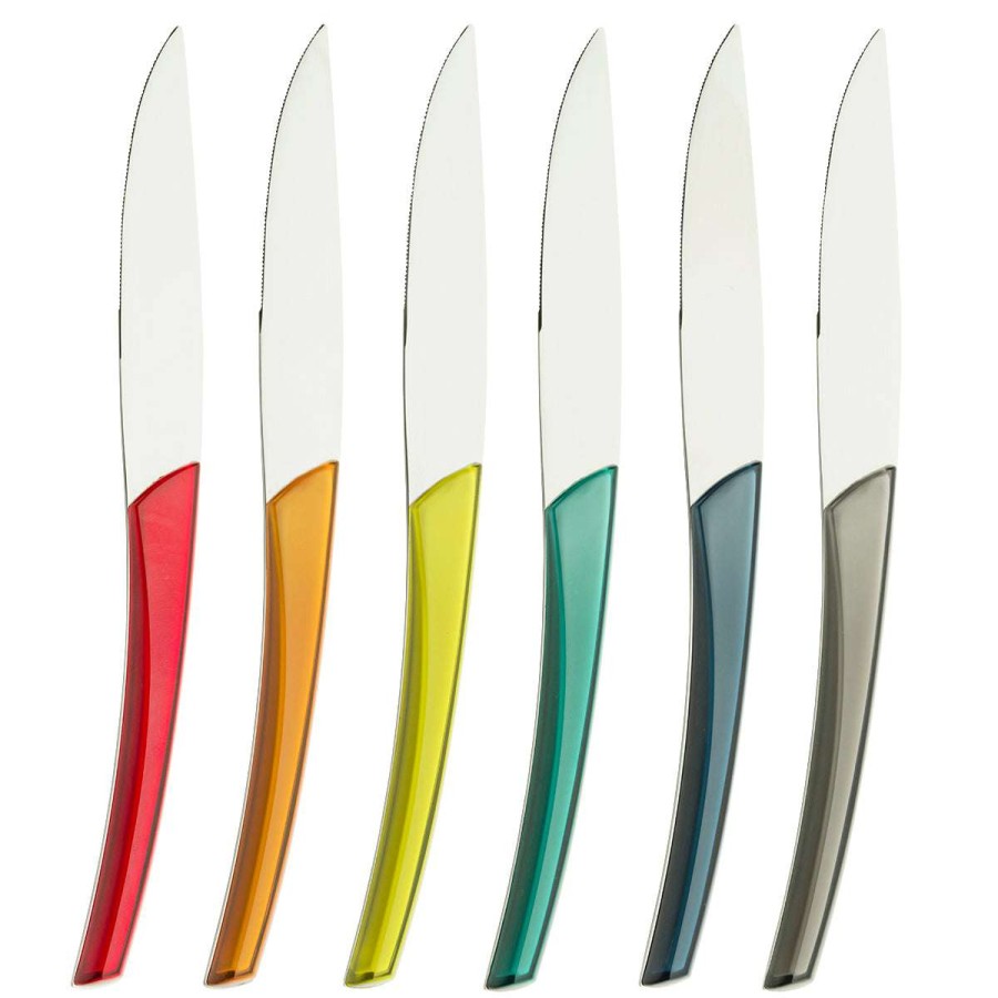 Cutlery * | Online Store Quartz Miroir Multicolore Set Of 6 Steak Knives