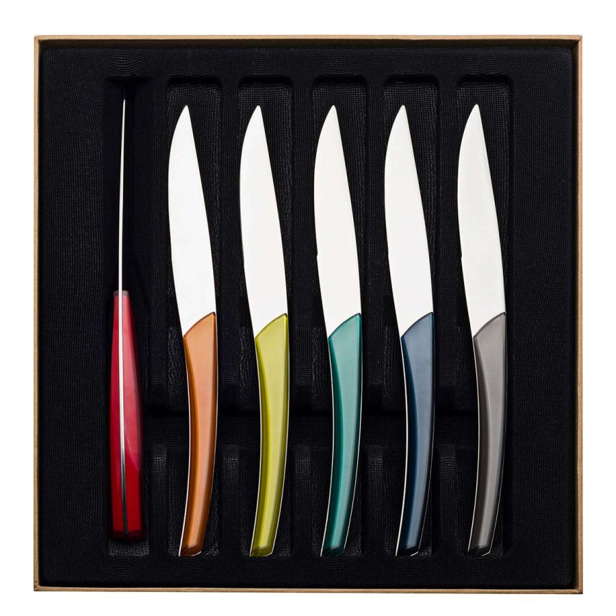 Cutlery * | Online Store Quartz Miroir Multicolore Set Of 6 Steak Knives