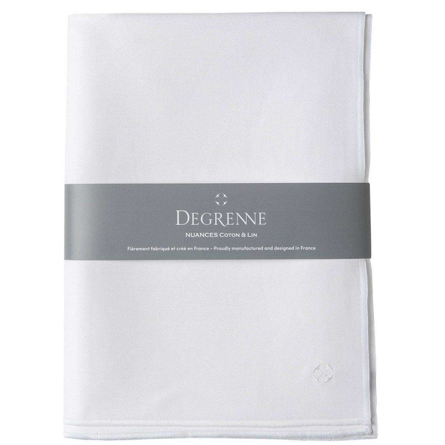 Table Linen * | Special Nuances Coton & Lin Blanc Rectangular Tablecloth 180 X 250 Cm