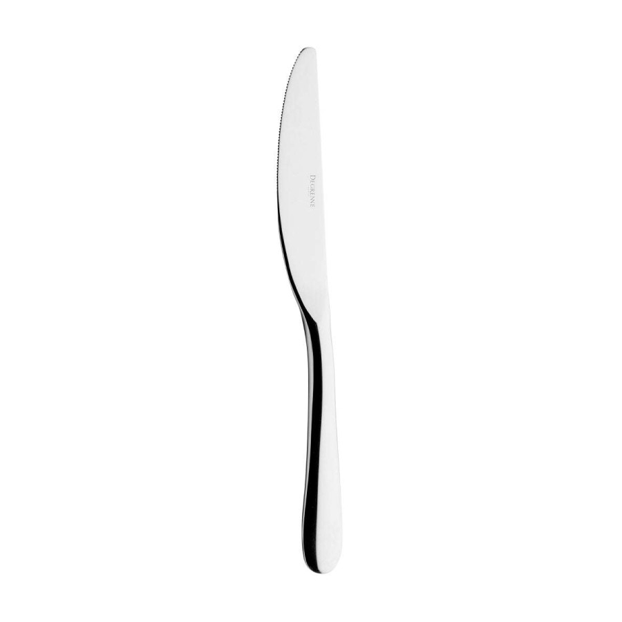 Cutlery * | Featured Aloa Miroir Dessert Knife Solid Handle Serrated