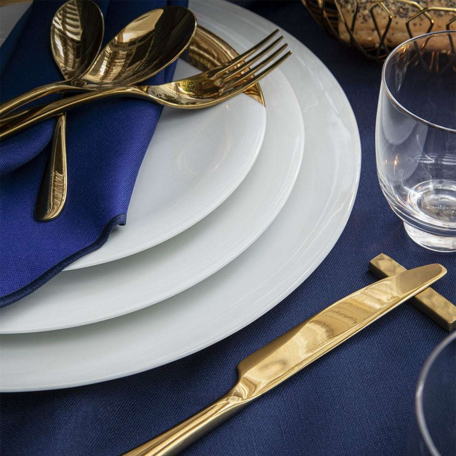 Table Linen * | Cheap Online Nuances Coton & Lin Bleu Roy Set Of 4 Rectangular Napkings 50 X 40 Cm