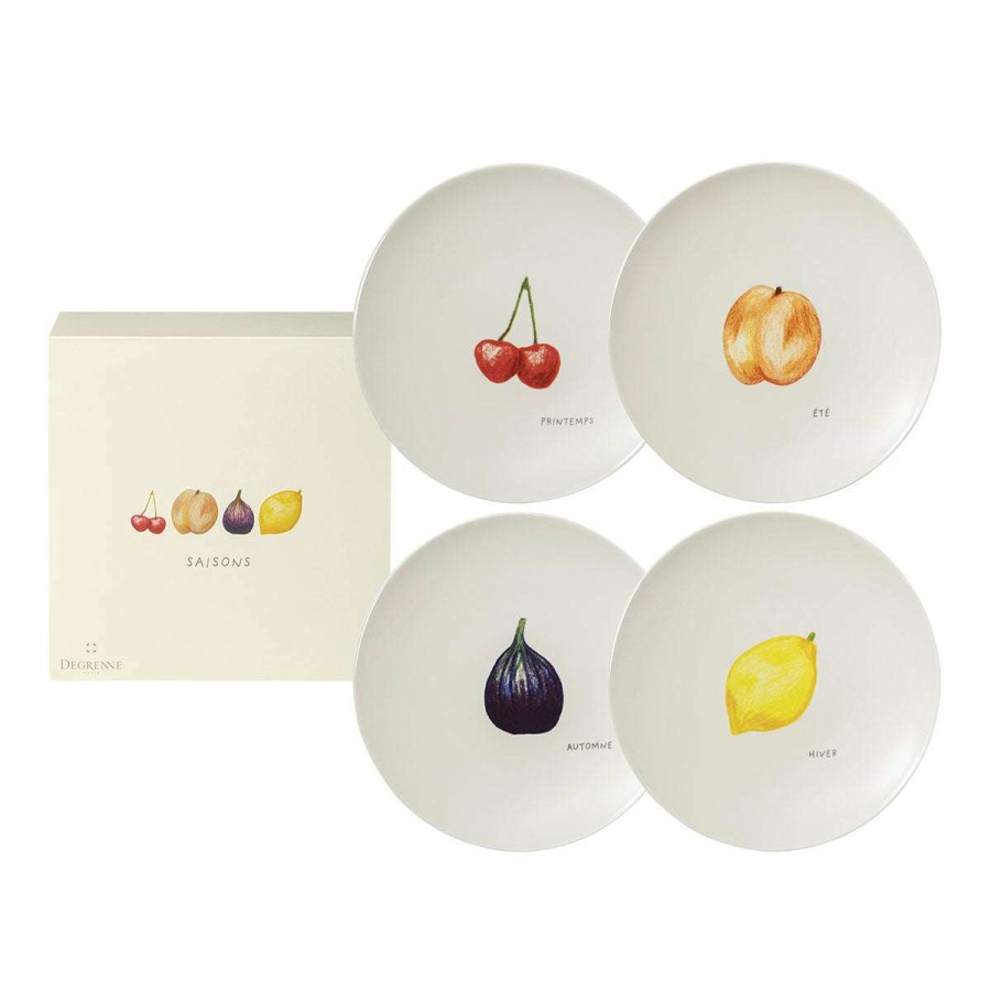 Tableware * | Hot Sell Saisons Set Of 4 Plates 19 Cm Fruits