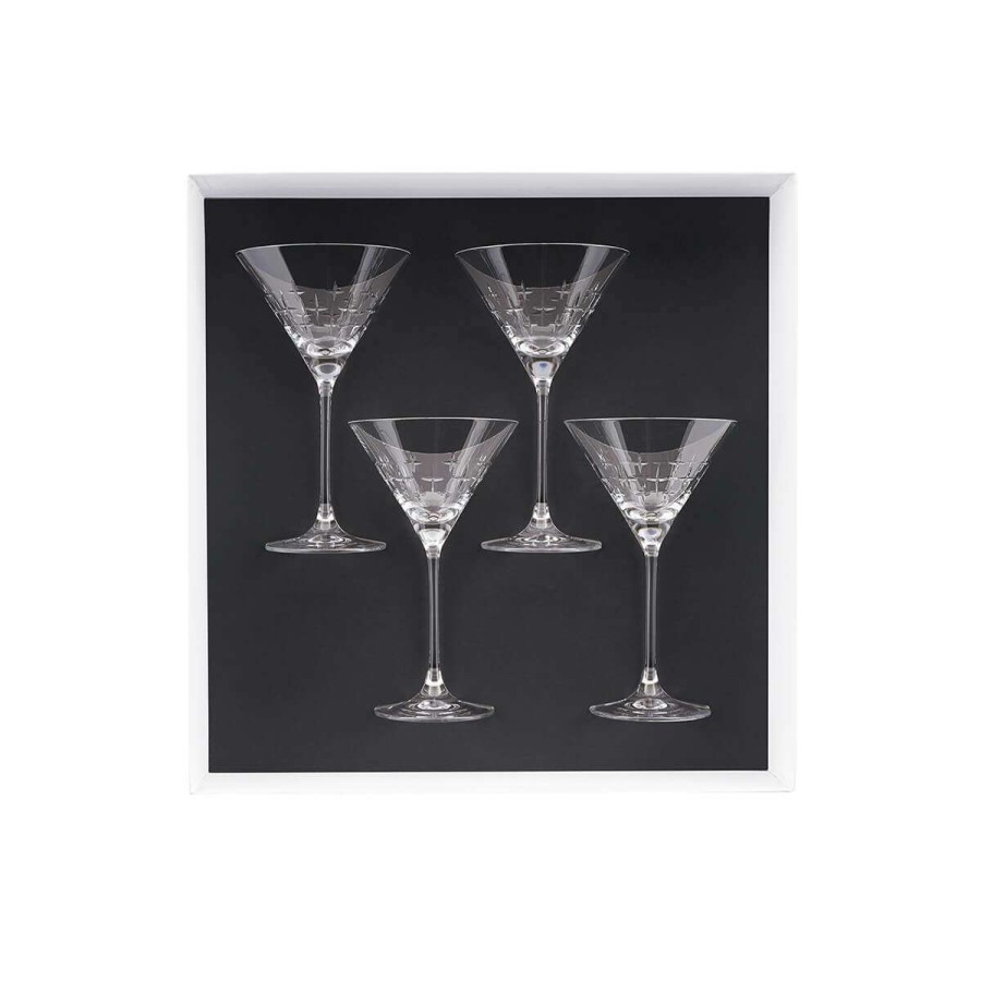 Glassware * | Good Quality Newport Twist Gift Box Of 4 Martini Glasses 21 Cl