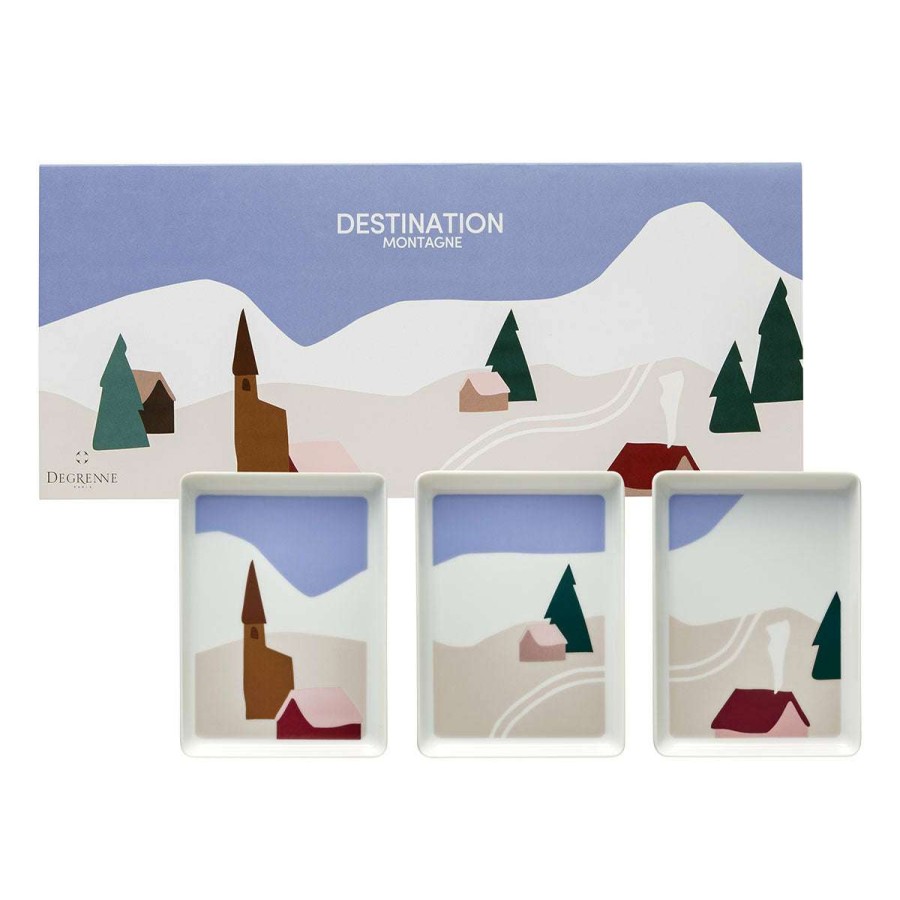 Tableware * | Wholesale Destination Montagne Set Of 3 Mini Dishes 16 X 12 Cm