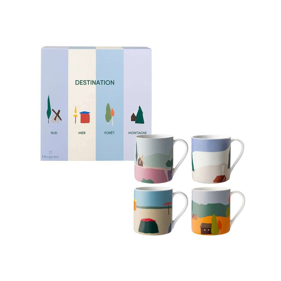 Tea & Coffee * | New Arrivals Destination Set Of 4 Mugs 30 Cl