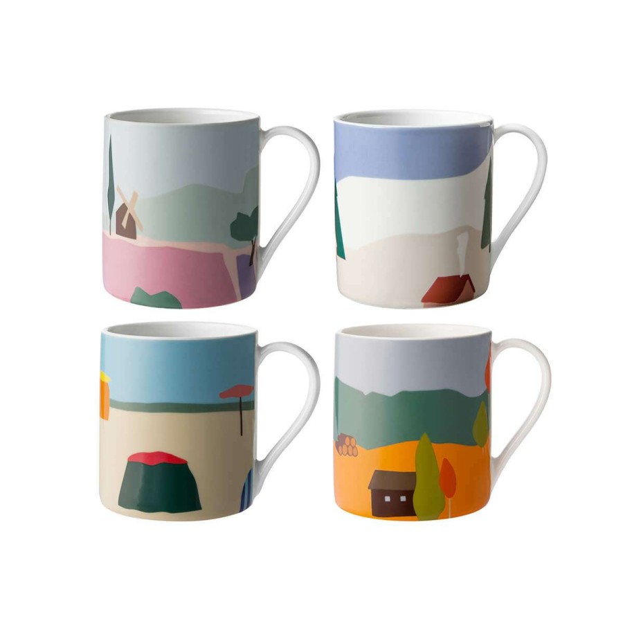 Tea & Coffee * | New Arrivals Destination Set Of 4 Mugs 30 Cl