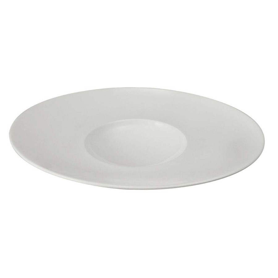 Tableware * | Featured Gourmet Blanc Large Bowl Oval Gourmet Plate 32 Cm X 27 Cm