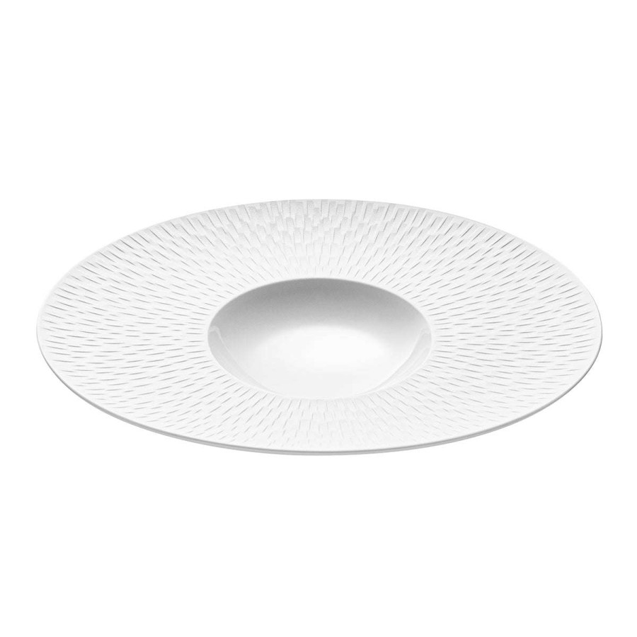 Tableware * | Top Sellers Boreal Satin Blanc Small Bowl Oval Gourmet Plate 30 Cm X 26 Cm