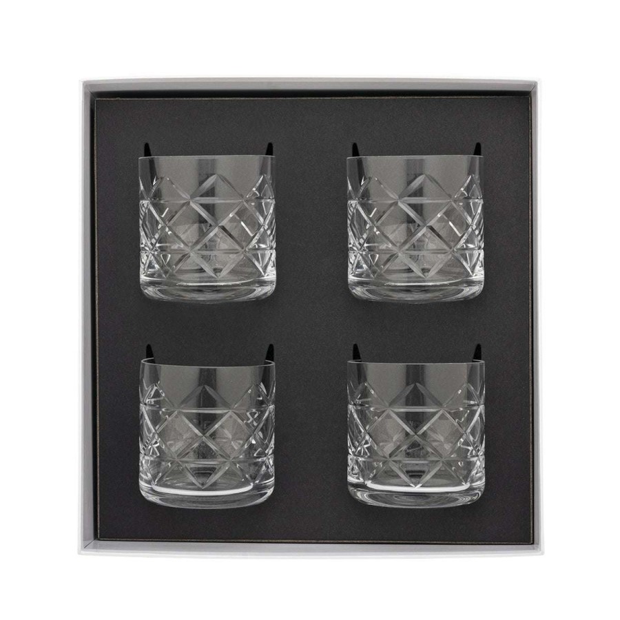 Glassware * | Good Quality Newport Lounge Gift Box Of 4 Whisky Glasses 37 Cl