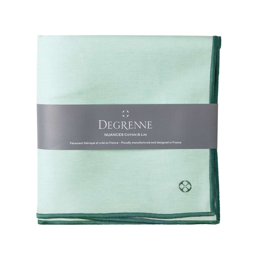 Table Linen * | Wholesale Nuances Coton & Lin Vert Menthe Square Tablecloth 180 X 180 Cm