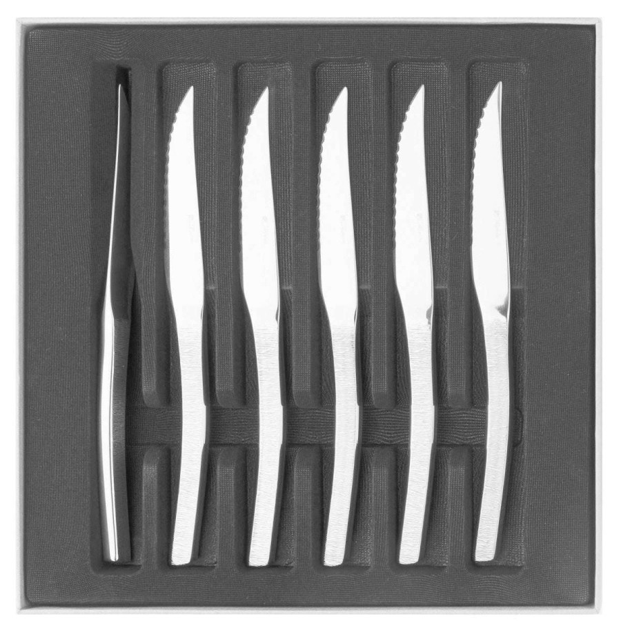 Cutlery * | Featured Astree Cisele Miroir Set Of 6 Steak Knives