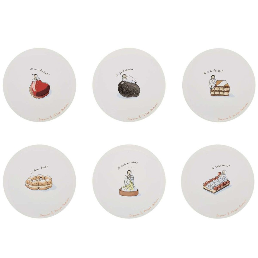 Tableware * | Typical Style Modulo Degrenne Pour Conticini Set Of 6 Dessert Plates 23 Cm