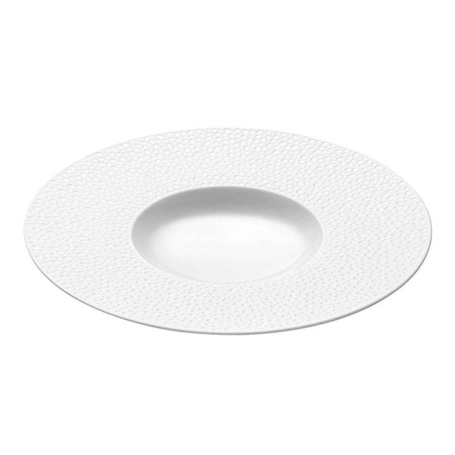 Tableware * | Cheap Online Perles De Rosee Blanches Large Bowl Gourmet Plate 30 Cm