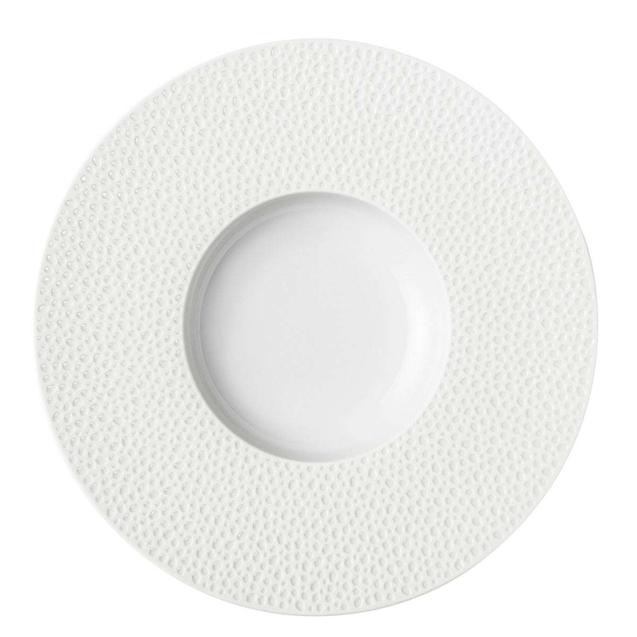 Tableware * | Cheap Online Perles De Rosee Blanches Large Bowl Gourmet Plate 30 Cm