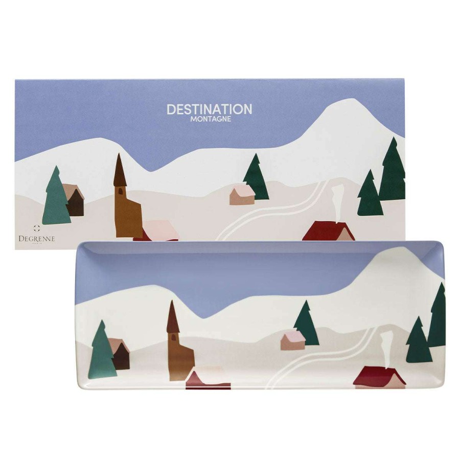 Tableware * | Gift Selection Destination Montagne Cake Dish 40 X 16 Cm