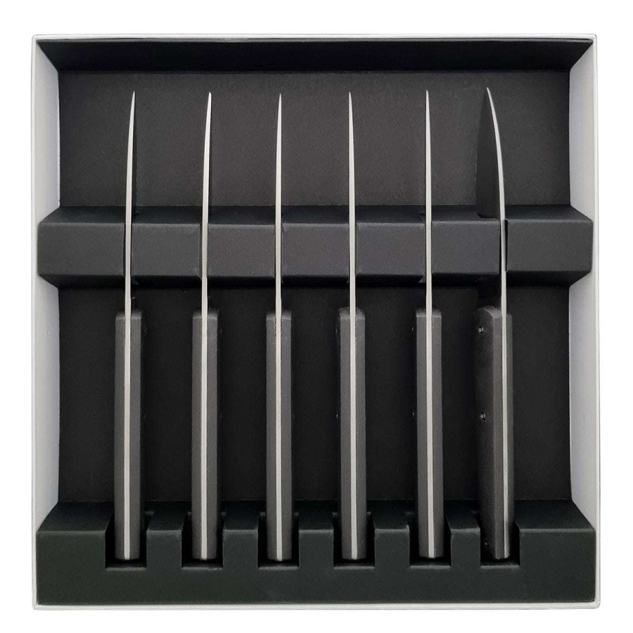 Cutlery * | Discounts Mirage Miroir Anthracite Set Of 6 Steak Knives