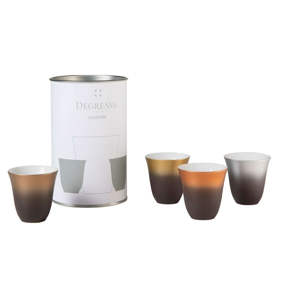 Tea & Coffee * | New Threads Illusions Multicolore Set Of 4 Mocha Cups 7 Cl