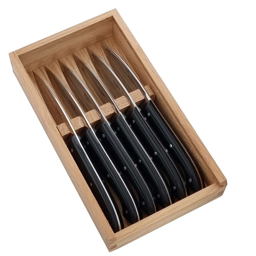 Cutlery * | Gift Selection Capucin Table Noir Set Of 6 Steak Knives