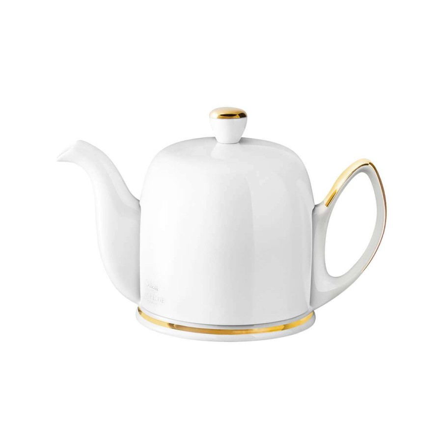 Tea & Coffee * | Good Quality Salam Or Salam Tea Pot 4 Cups White And Gold Body And White Lid