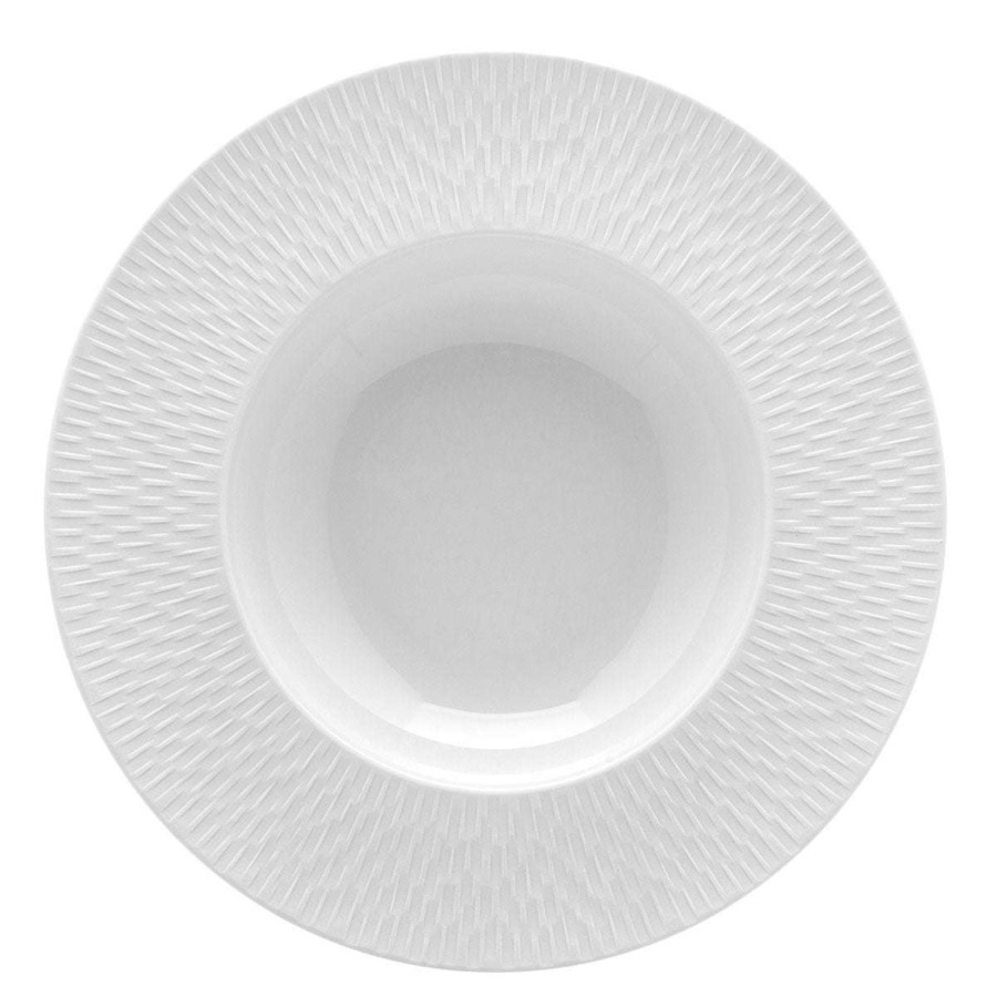 Tableware * | New Threads Boreal Satin Blanc Rimmed Soup Dish 29 Cm