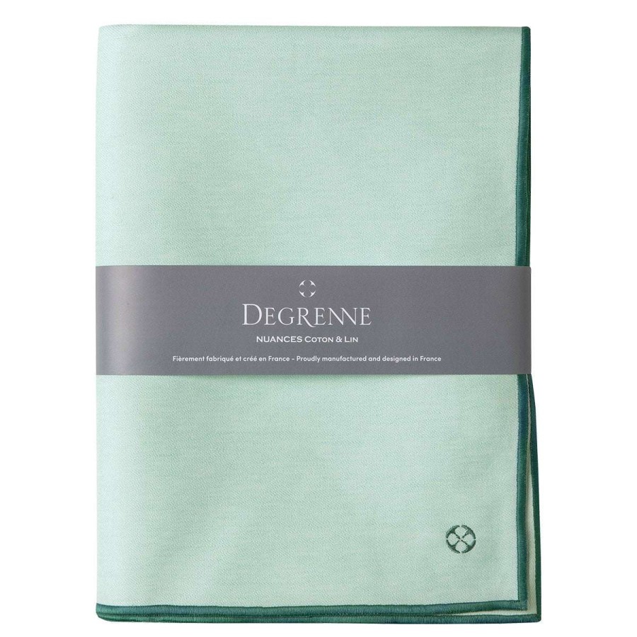 Table Linen * | Large Choice Nuances Coton & Lin Vert Menthe Rectangular Tablecloth 180 X 250 Cm